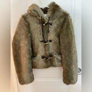 ONLY faux fur hooded bomber size Medium